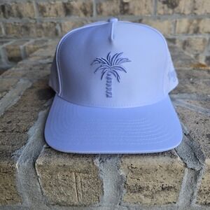 Waggle Golf Snapback Hat Mens White Palm Tree Perforated Performance Cap OSFM